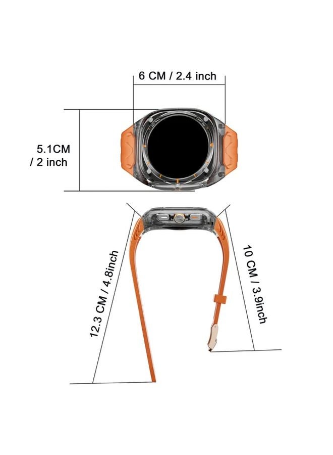 Transparent Orange Protective Case Cover for Samsung Galaxy Watch Ultra 47mm - Image 2
